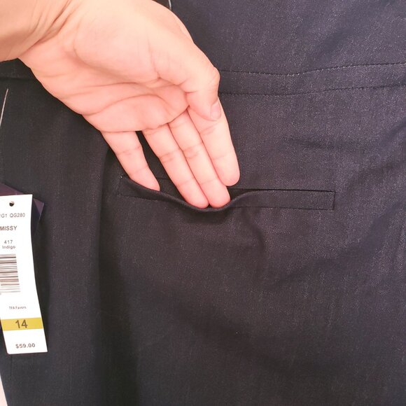 Peter Nygard Navy Blue Straight Formal Pants Plus Size 14 - Picture 15 of 15